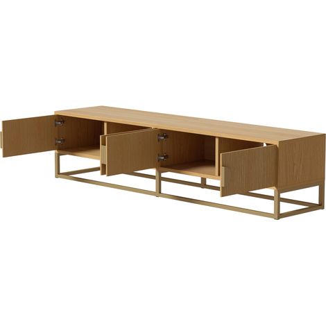 Mueble TV de 180 cm con 4 puertas y acabado efecto madera (1/5)
