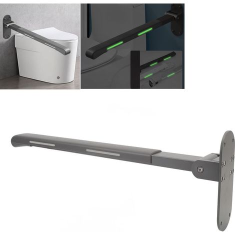 Maniglione pieghevole per WC a parete, barra di sicurezza sollevabile per WC per disabili, maniglia pieghevole per WC per bagni per disabili, anziani e donne in gravidanza, portata 200 kg (1/5)