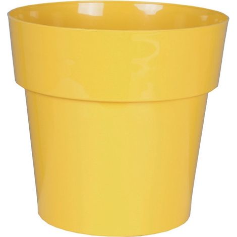 Pot de fleurs Céram Rond D27,5cm - H25,5cm - 10L - Jaune - Fabrication Française - Livraison gratuite (1/3)