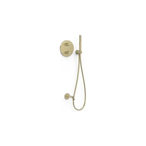 Kit robinet thermostatique encastré 2 voies pour baignoire et douche Therm-box Cava doré - TRES 28135006CA
