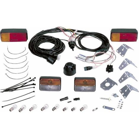 Lem Select – Kit éclairage tracteurs 7 broches – Câble 4m avec accessoires pré-montés – Feux avant et arrière – Centrale clignotant 12V