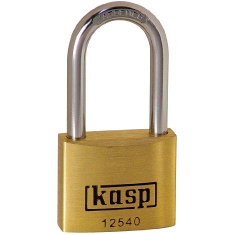 KASP K12540L40A1 LUCCHETTO IN OTTONE PREMIUM, 40X40 MM, ARCO LUNGO, A CHIAVE UNICA