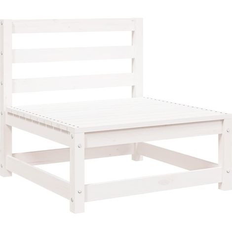 Maison Exclusive - Garten-Mittelsofa Weiß Massivholz Kiefer (1/5)