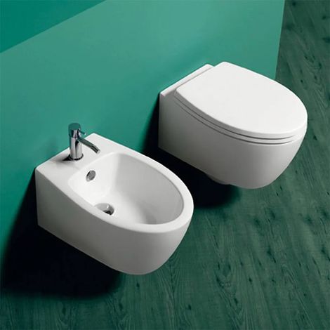 Sanitari sospesi Rimless Simas LFT Spazio con copriwater soft close incluso (1/5)