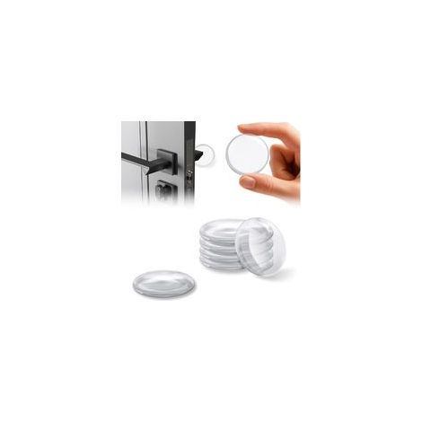 Butee de Porte Autocollante Transparente en Silicone, 12 Pcs, 40x8mm, Tampon Porte Adhesive, Robuste et Durable, Protection Poignée Porte & Murs pour Placards, Cuisine, Salle de Bain & Chambre