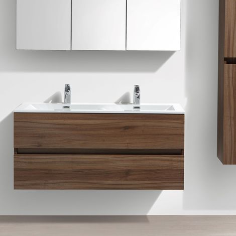 Mueble lavabo + lavabo 120cm MONTADO SIENA Nogal