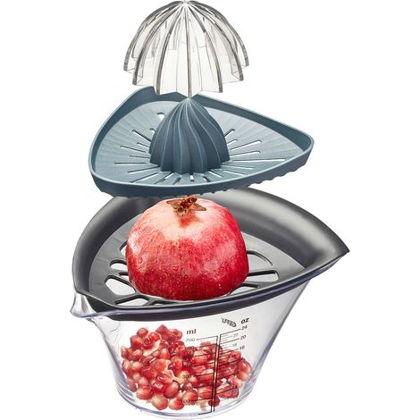 Gefu Fruti - Granatapfel und Granatapfelkernextraktor und -entsafter, transparent und grau, 21,3 x 18 x 13,5 cm (1/5)
