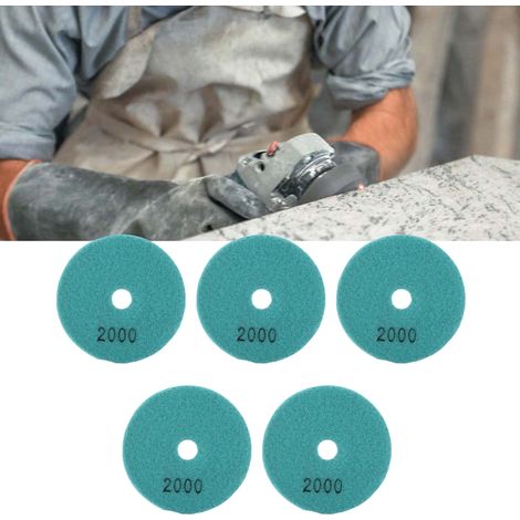 Vente de disques de meulage diamantés de 5 x 4 pouces et de disques de meulage à eau à base blanche de 4 pouces. (1/5)