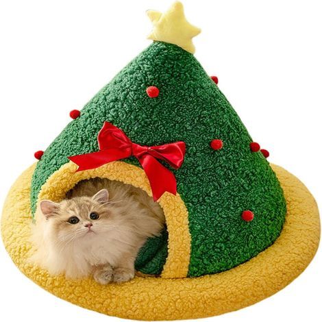 [JAMAIS UTILISÉ] Gîte à chat en forme d'arbre de Noël (1/4)