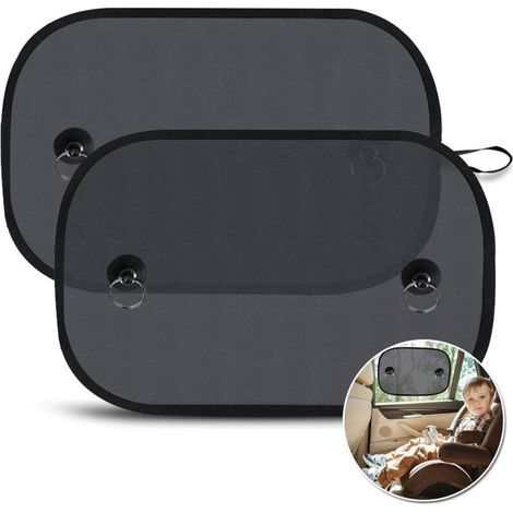 Pare Soleil Voiture Bébé, Pare-Soleil Fenêtre de Voiture pour Enfant, Filet De Protection Solaire pour Voiture, Protection UV/Chaleur, Sac de Rangement fourni, 50 x 30cm (2 pièces) (1/5)