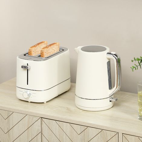 Set composto da bollitore da 1,7 litri e tostapane con 6 livelli di doratura, beige (1/5)