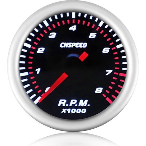 52-mm-Drehzahlmesser für Autos, 0–8000 U/min, 12 V, weiß