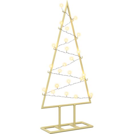 Metall Weihnachtsbaum KUOPIO 60 cm Warmes Weiß Stahl Gold vidaXL (1/5)