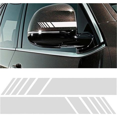 Stück reflektierende Auto-Rückspiegelaufkleber, reflektierender Streifen für Auto-Rückspiegel, individuelle Seitenstreifenaufkleber für Autos (Weiß) (1/5)