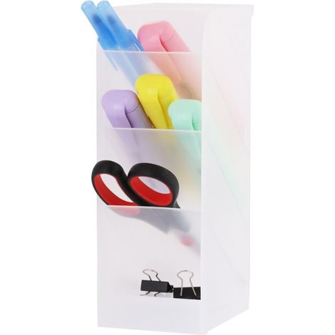 Boîte de rangement multifonctionnelle pour fournitures scolaires, blanche CB18 (1/5)