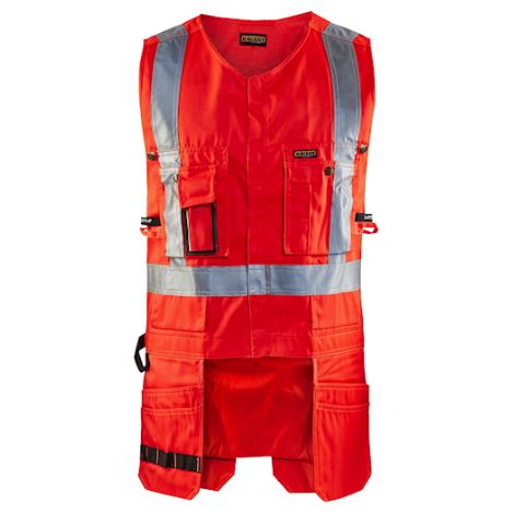 Chaleco de trabajo porta-herramientas de alta visibilidad 3027 - Rojo fluorescente XS (1/2)