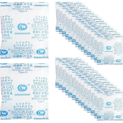 30 Pcs Desiccant Packets, 10g/Sachet, Silica Gel Desiccant, Desiccant Sachets, Moisture Absorbing Silica Gel Sachets for Clothes, Drawers, Shoes, Leather, Jewelry, Electronics (1/5)