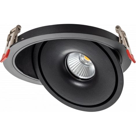 Spot LED Encastrable COB 30W Rond ø200mm Orientable CCT Noir - SILUMEN (1/2)