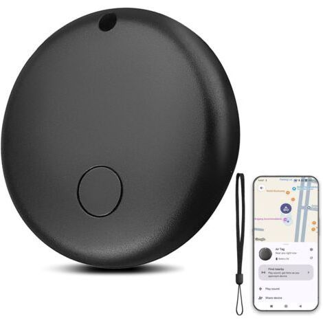 Noir, Traceur GPS pour voiture Smart Tag Android, fonctionne avec l’application Google Localiser (uniquement Android), localisateurs d’objets Bluetooth pour valises, portefeuilles, clés, sacs, bagages (1/4)