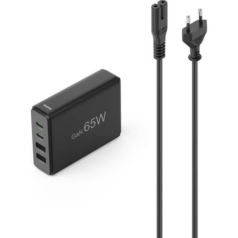 Estación de carga Hama 00201979 con USB-C/USB-A de 65 W, color negro (1/3)