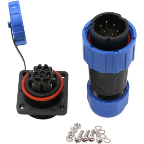 Connecteur électrique à borne à vis 6 Broches 5A, Prise mâle Femelle, déconnexion Rapide pour Appareil électrique d'extérieur (1/5)