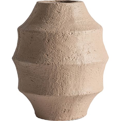 Vase contemporain en ciment finition mate brun clair - Brun clair mat contemporain (1/2)
