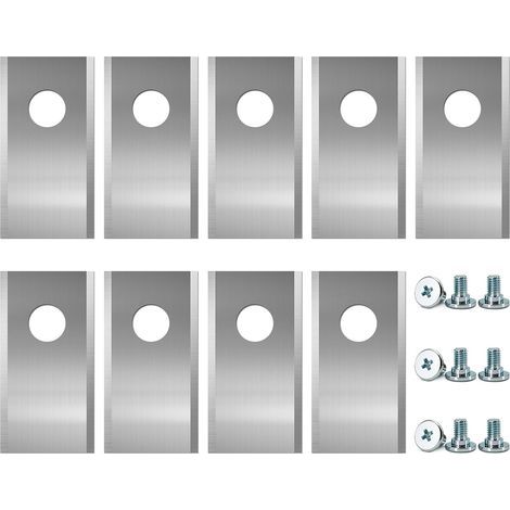 Robotic lawnmower blades suitable for robotic lawnmowers. Pack of 9 lawnmower blades, 36.2 x 18 mm, 7 mm center hole, stainless steel, with storage box and 9 screws, suitable for Parkside. (1/5)