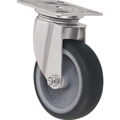 Rueda  giratoria  D.50mm  gris  cap.50kg  con  placa  TW (1/2)