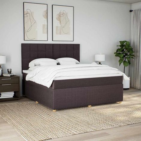 vidaXL Sommier à lattes de lit avec matelas Marron foncé 180x200 cm (1/5)
