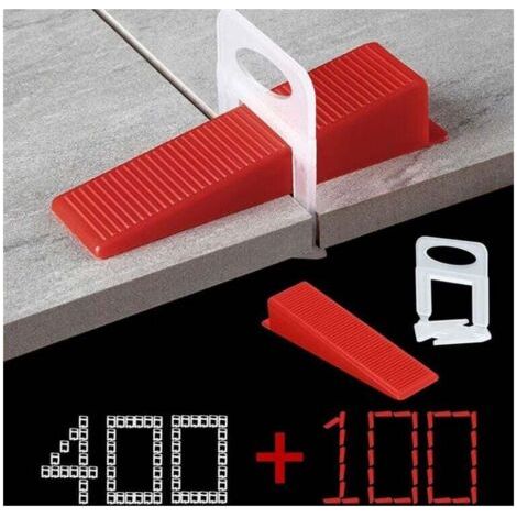 FENOPLASTICASystème de nivment de carrelage de1.5mm de largeur de joint, 400 languettes de traction,100 pièces Cales réutilisables Ensemble,Système de nivment pour carrelage de Carreaux épaisseur3-12 (1/3)