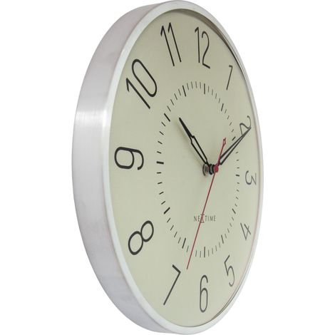 Horloge murale silencieuse en aluminium et verre bombé pour salon et bureau 30,5 cm - PANGIVO (1/5)