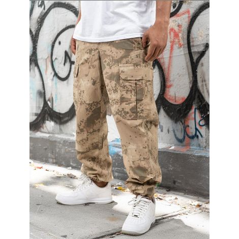 Pantaloni tattici, militari e da combattimento Jigga Wear mimetici marroni da uomo, taglia M (1/5)