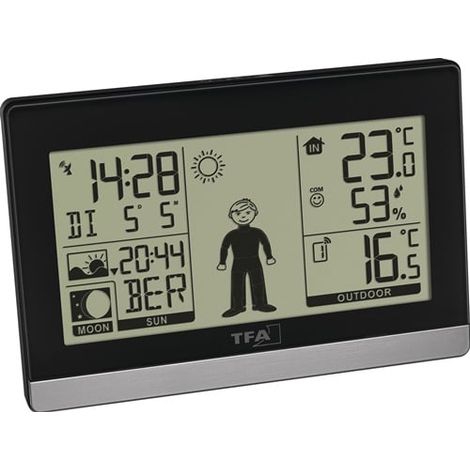 TFA Funkwetterstation Weather Boy H97xB145xT39mm schwarz/silber Ku.f.in.u.auß. - 35.1159.01