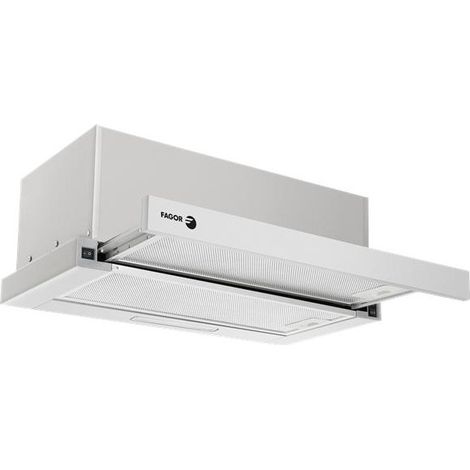 Fagor – Hotte tiroir 60cm en inox – Aspiration 491m³/h – 3 vitesses – Éclairage LED – Filtres à graisse et charbon inclus
