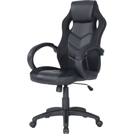 Sedia con ruote Urbana, Poltrona da gaming adulto, Sedia da scrivania, 66x61h104/114 cm, Nero (1/4)