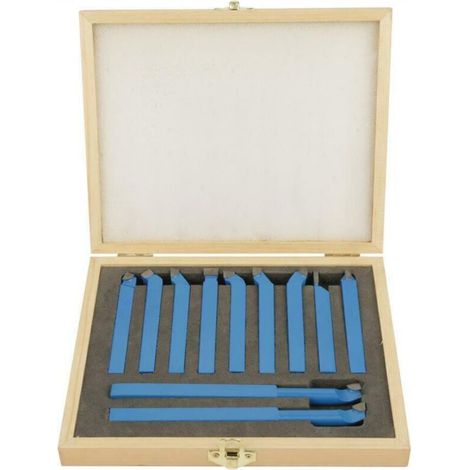 11-Piece Carbide-Tipped Lathe Tool Set, Metal Cutting Tool Bit Set (1/5)