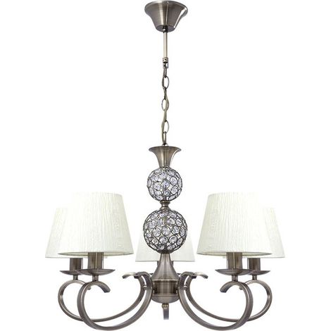 lampada da soffitto honduras de 5xe14+1x5w led al.reg.xd.60cm beije/cuero (1/4)