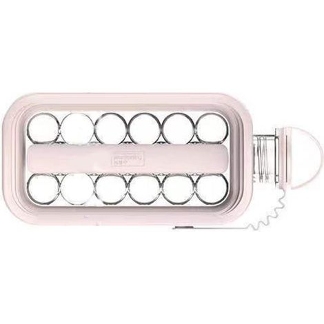 Bouilloire à glaçons sphériques 2 en 1, moule à glaçons sphériques portable, bouteille d'eau avec couvercle rose (1/5)