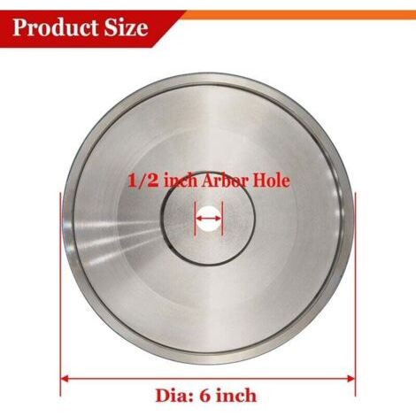 NALOOKAMIC  Meule Diamant CBN 6 x 1 Pouce Mandrin 1/2 Pouce Affûtage Acier Rapide Grain 180