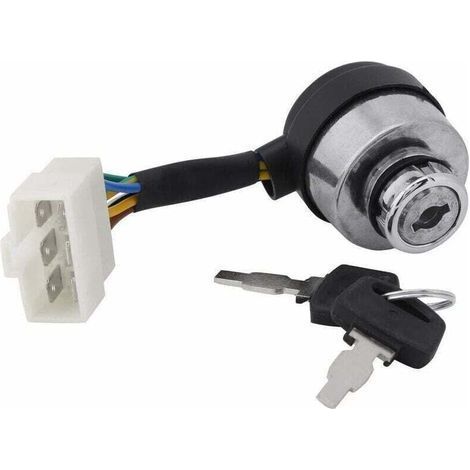 pair Commutateur de clé de contact, démarreur de commutateur de clé de démarrage d'allumage à 6 fils pour générateur de gaz 2.5-6.5KW (1/4)