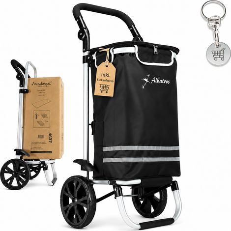ALBATROS Einkaufstrolley Groß Einkaufsroller mit großer Tasche, Thermo-Innenbeutel Sichtfenster für Einkaufszettel Faltbar klappbar mit Rädern (1/5)