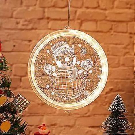 Décoration lumineuse de Noël pour fenêtre, décoration intérieure lumineuse de Noël, décoration lumineuse de Noël pour fenêtre, fonctionne sur piles (1/5)