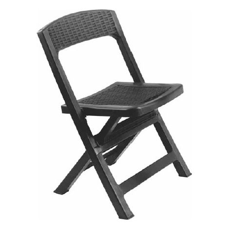 RESINA RATTAN:SEDIA ASSO PIEGHEVOLE ANTRACITE CM.44X48X76H