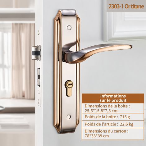 Serrure à poignée pour porte intérieure en bois 2303-1 titane 2303-1 1,2 kg – Livraison gratuite