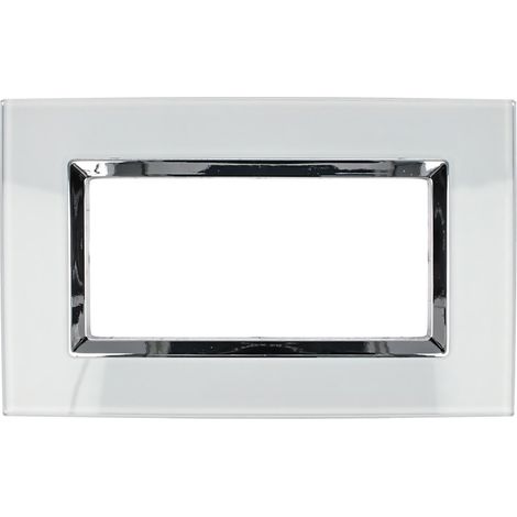Placca Delux Vetro 2M 3M 4M 7M Bianco Compatibile Vimar Arke 4 POSTI (1/2)