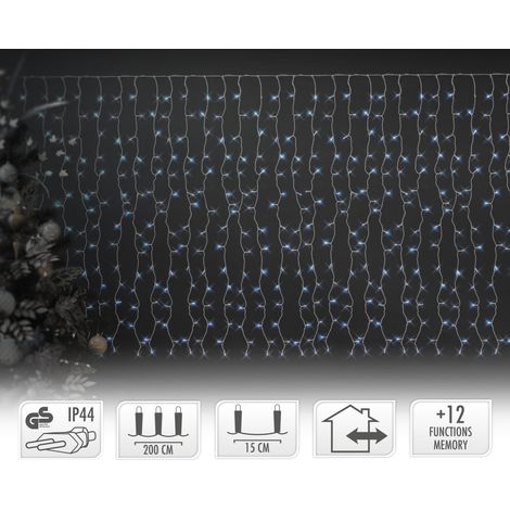 ECD Germany Cadena de Luces 2m de Longitud 240 LED PVC Guirnalda de Luz Blanco Frío 12 Funciones de Iluminación Navideña Interior Exterior IP-44 Ideal para Árbol de Navidad Fiestas Celebración (1/5)