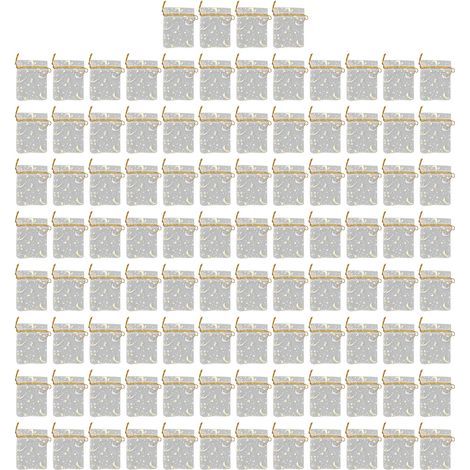 100 unités Sachets Organza Étoiles Lune 7x9cm Transparents avec Cordon pour Mariage Cadeaux Fêtes Blanc (1/5)