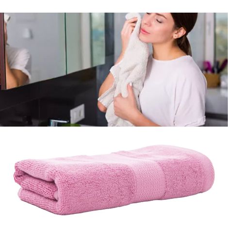Serviette en fibre de bambou, forte absorption d'eau, respirante et douce pour le visage et les mains, idéale pour la maison et les voyages (violette). (1/5)