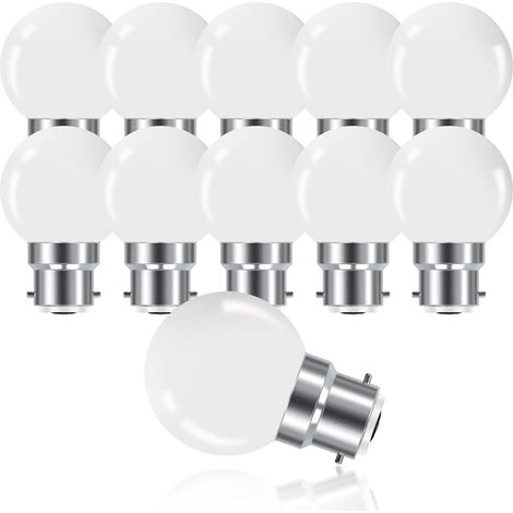 Ampoule LED à Baïonnette B22 3W,Ampoule Mini Globe Golfball B22 G45,Blanc Chaud 2700K,Équivalent Ampoules 15W,Non Dimmable,Lot de 10 (1/5)