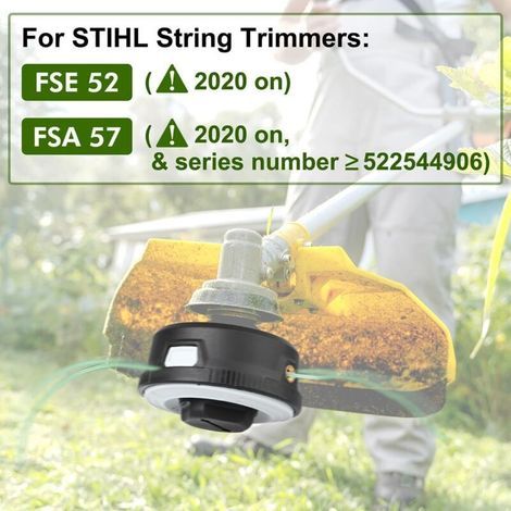 Autocut C3-2 Tête pour STIHL FSA 57, FSE 52 Coupe-bordure,AutoCut C 3-2 Tête à Fil pour Débroussailleuse FSA57 et FSE52 Bobine Fil C3-2 Tête Faucheuse Accessoires (2-Pack) (1/3)